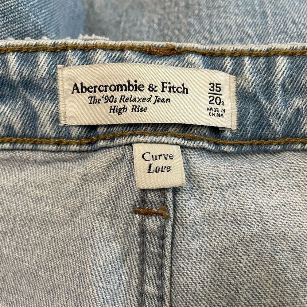 Abercrombie & Fitch The 90's Relaxed Jeans High Rise Plus Size 35 Curve Love - Picture 11 of 12